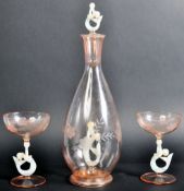 20TH CENTURY BIMINI ART DECO MERMAID LIQUEUR DECANTER & GLASSES