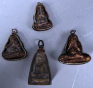 COLLECTION OF FOUR CHINESE THAI TERRACOTTA BUDDHA PENDANTS