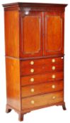 18TH CENTURY GEORGE III MAHOGANY SECRETAIRE LINEN PRESS