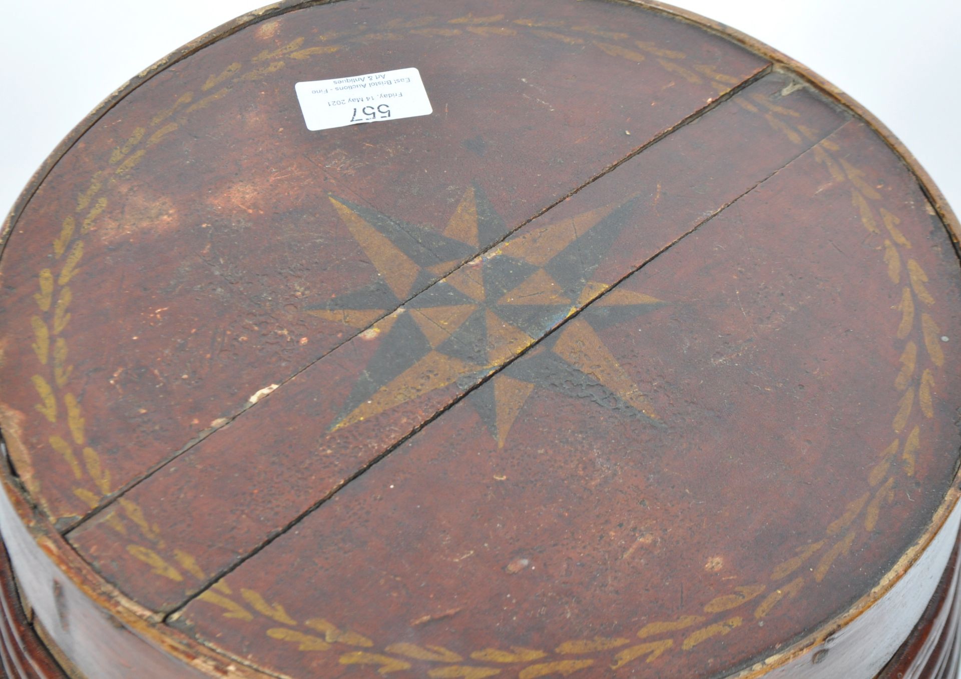 LARGE 19TH CENTURY SHIPPING SPICE BARREL WITH LID - Bild 3 aus 5