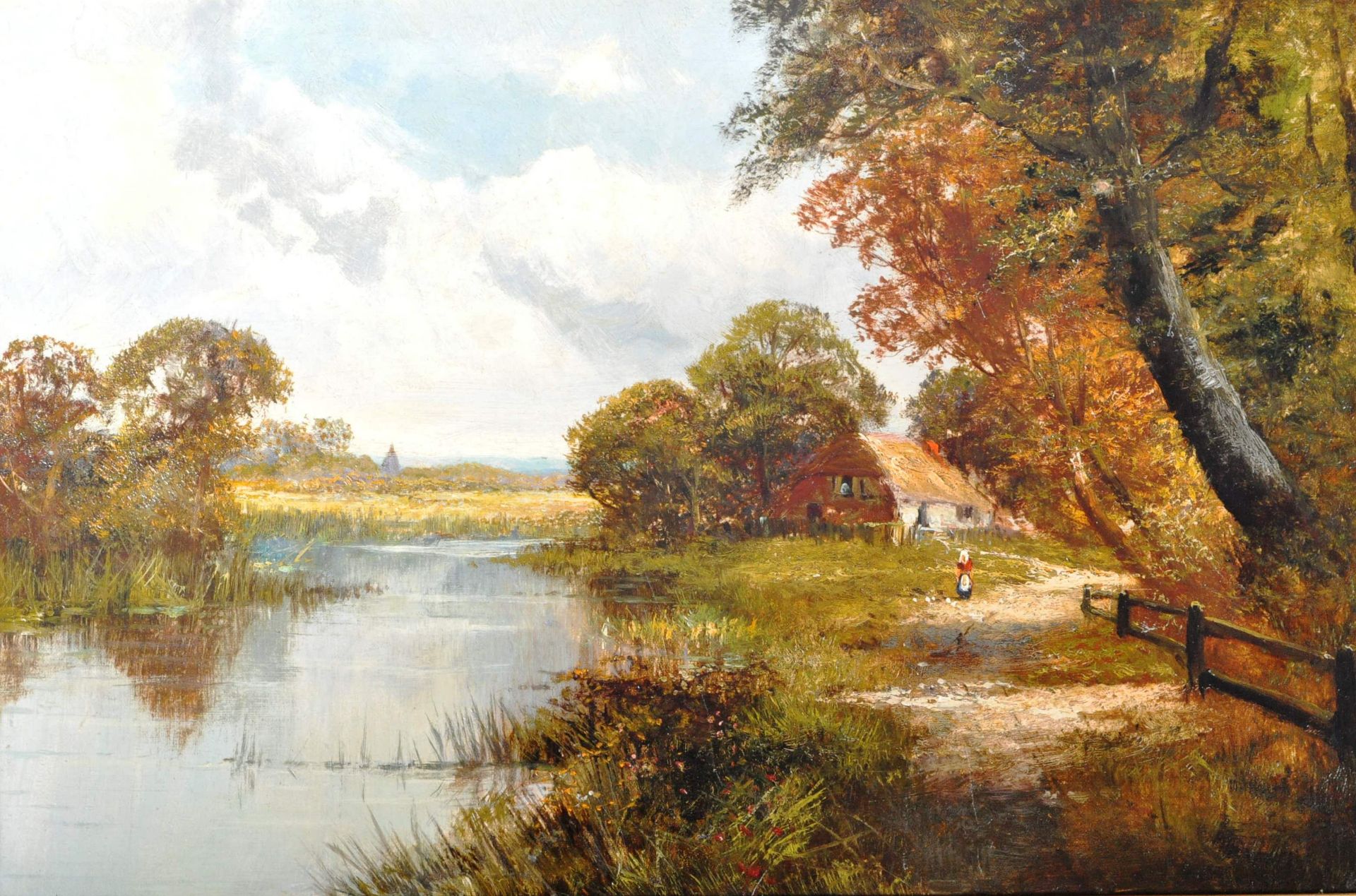 HENRY COOPER 'NEAR THAMES DITTON' OIL ON CANVAS PAINTING - Image 3 of 9