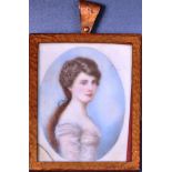 19TH CENTURY WATERCOLOUR ON IVORY PORTRAIT PAINTING