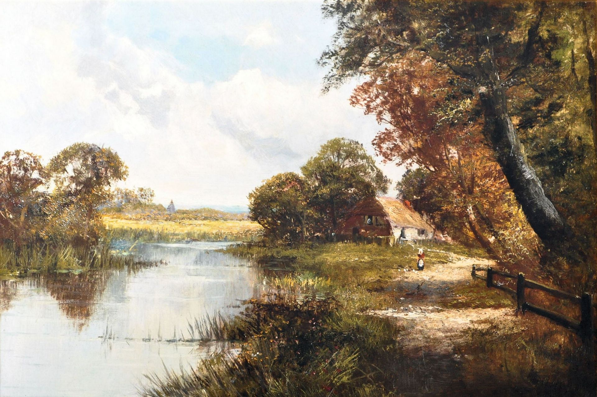 HENRY COOPER 'NEAR THAMES DITTON' OIL ON CANVAS PAINTING - Image 2 of 9