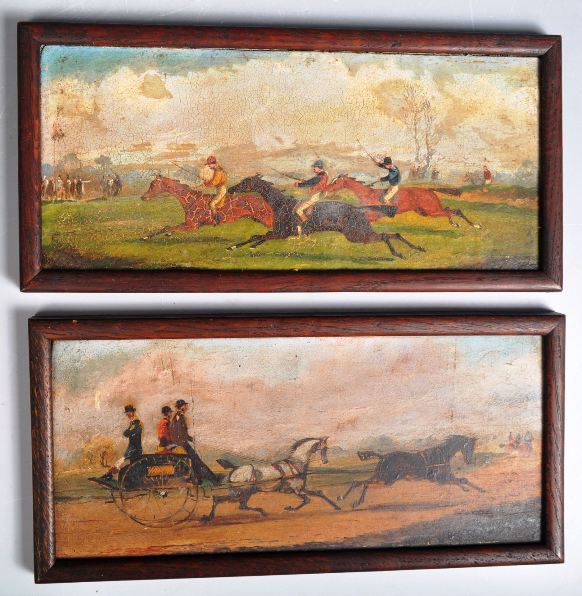 SET OF SIX 19TH CENTURY VICTORIAN OIL ON BOARD PAINTINGS - Image 5 of 8
