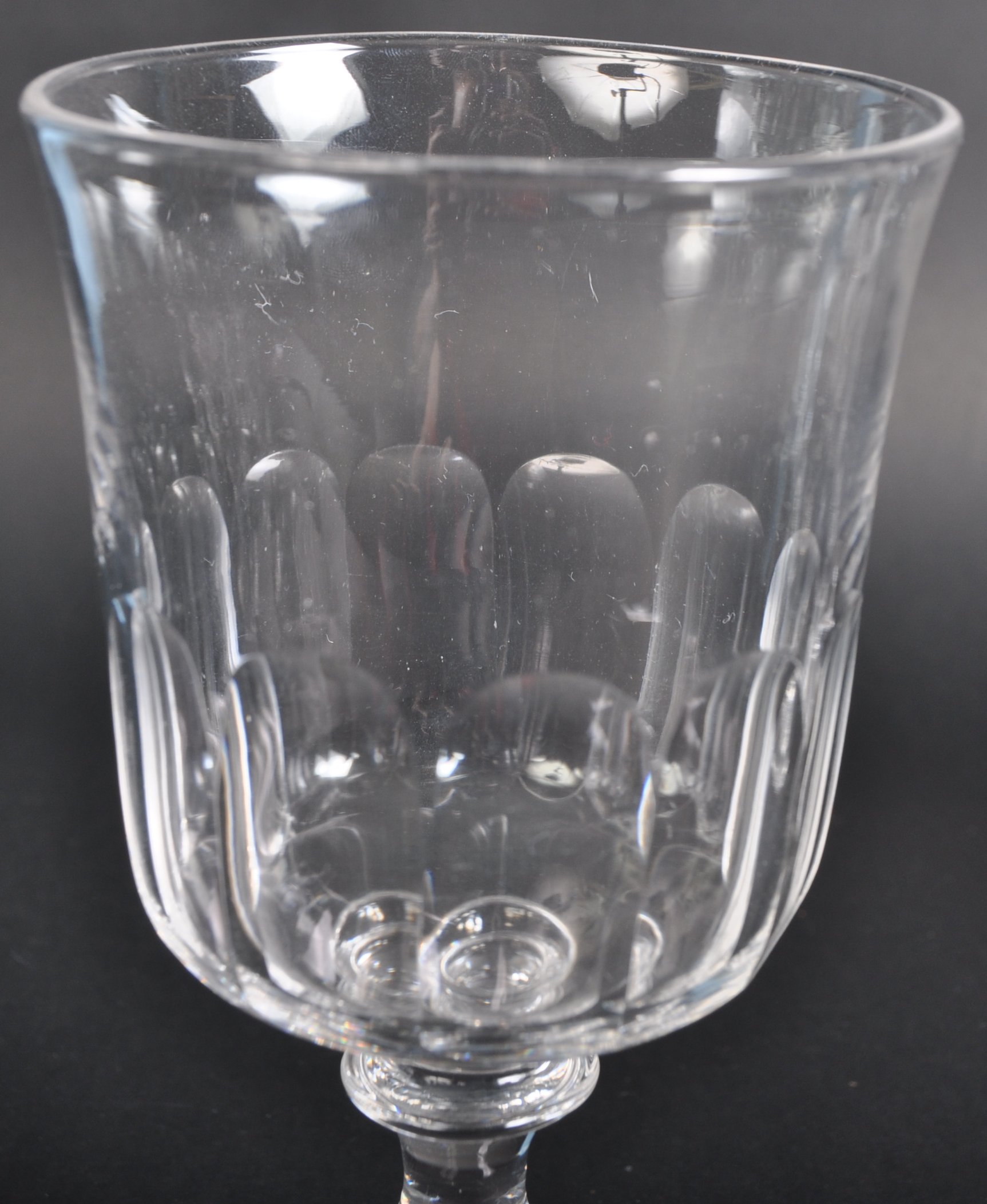 SET OF 19TH CENTURY FACET CUT WINE GOBLETS - Image 4 of 5