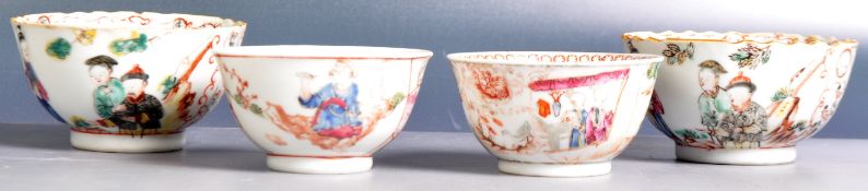 COLLECTION OF FOUR 19TH CENTURY PORCELAIN TEA BOWLS