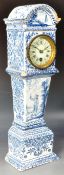 19TH CENTURY DUTCH DELFT BLUE AND WHITE CERAMIC CLOCK