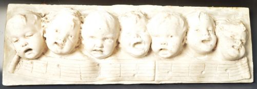 19TH CENTURY VICTORIAN PLASTER MUSIC ROOM CHERUB PLAQUE