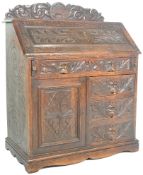 19TH CENTURY CARVED OAK GREEN MAN BUREAU