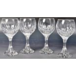 SET OF FOUR BACCARAT MASSENA PATTERN CUT GLASS RED WINE GLASSES