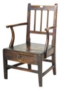 18TH CENTURY GEORGE III ELM SHEPHERDS ARMCHAIR