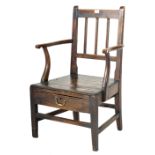 18TH CENTURY GEORGE III ELM SHEPHERDS ARMCHAIR