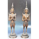 PAIR OF 20TH CENTURY THAI BRONZE FIGURINES