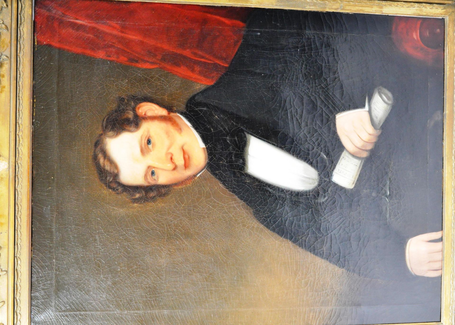 19TH CENTURY VICTORIAN OIL ON CANVAS PORTRAIT PAINTING - Image 3 of 11