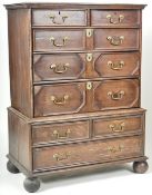 18TH CENTURY JACOBEAN REVIVAL CARVED OAK CHEST ON STAND