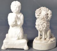 TWO 19TH CENTURY BISCUIT WARE PORCELAIN FIGURES