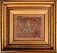 18TH CENTURY FRAMED COPPER PLAQUE DEPICTING KING CHARLES I