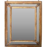 19TH CENTURY VICTORIAN GILT GESSO CUSHIONED FRAME MIRROR