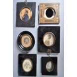 COLLECTION OF 19TH CENTURY PORTRAIT MINIATURES & FRAMES