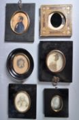 COLLECTION OF 19TH CENTURY PORTRAIT MINIATURES & FRAMES