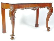 19TH CENTURY VICTORIAN MAHOGANY AND MARBLE CONSOLE TABLE