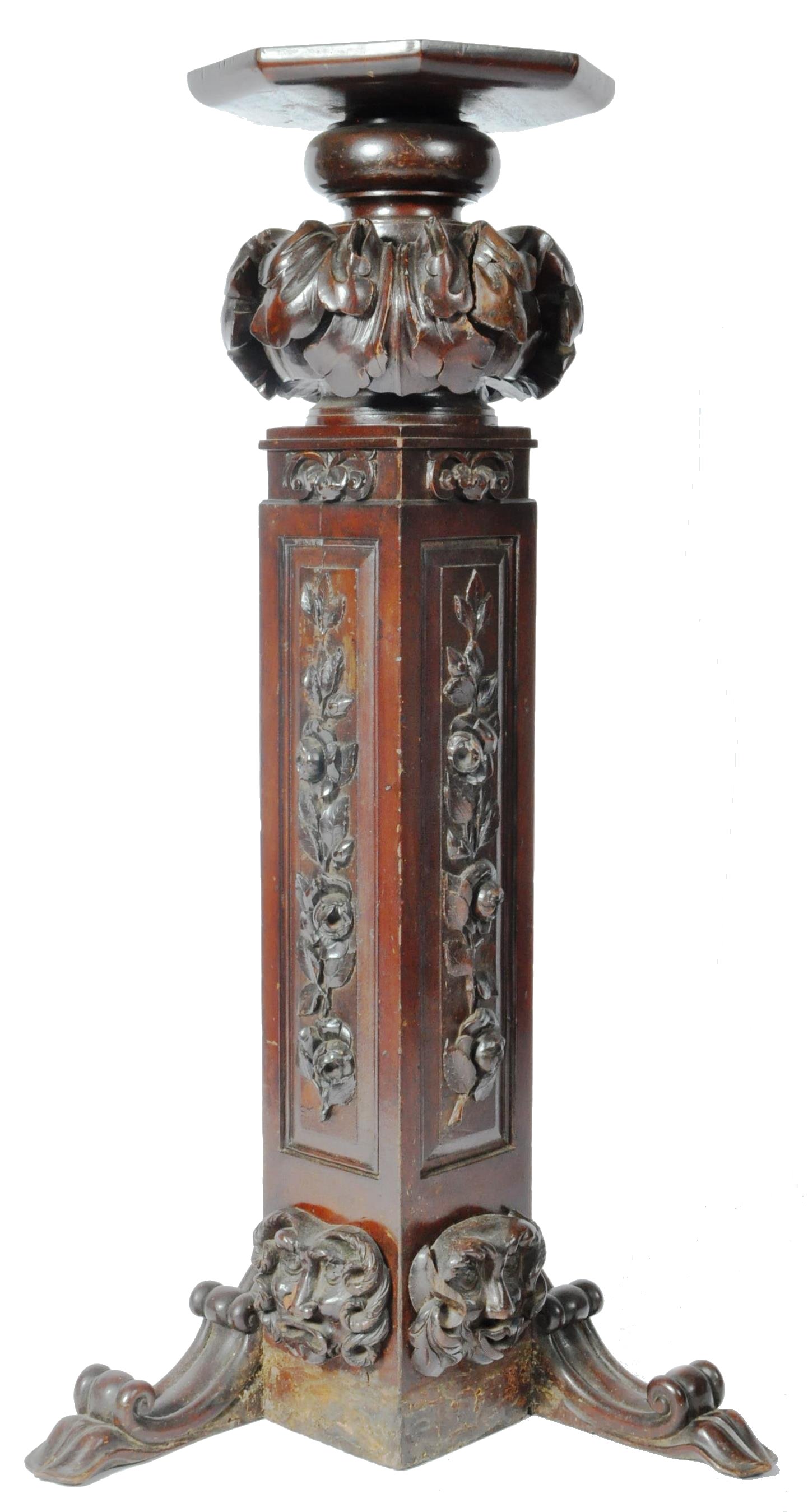 19TH CENTURY THICK CARVED JARDINIERE / PLANT STAND