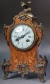 19TH CENTURY FRENCH ROSEWOOD AND BRASS MANTEL CLOCK