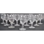 SET OF TWELVE 19TH CENTURY FACET CUT WINE DRINKING GLASSES