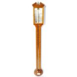 COMITTI OF HOLBORN MAHOGANY CASED ENGLISH STICK BAROMETER