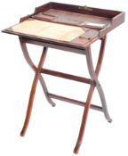 19TH CENTURY MAHOGANY & LEATHER CAMPAIGN DESK