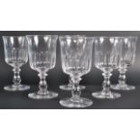 SET OF 19TH CENTURY FACET CUT WINE GOBLETS