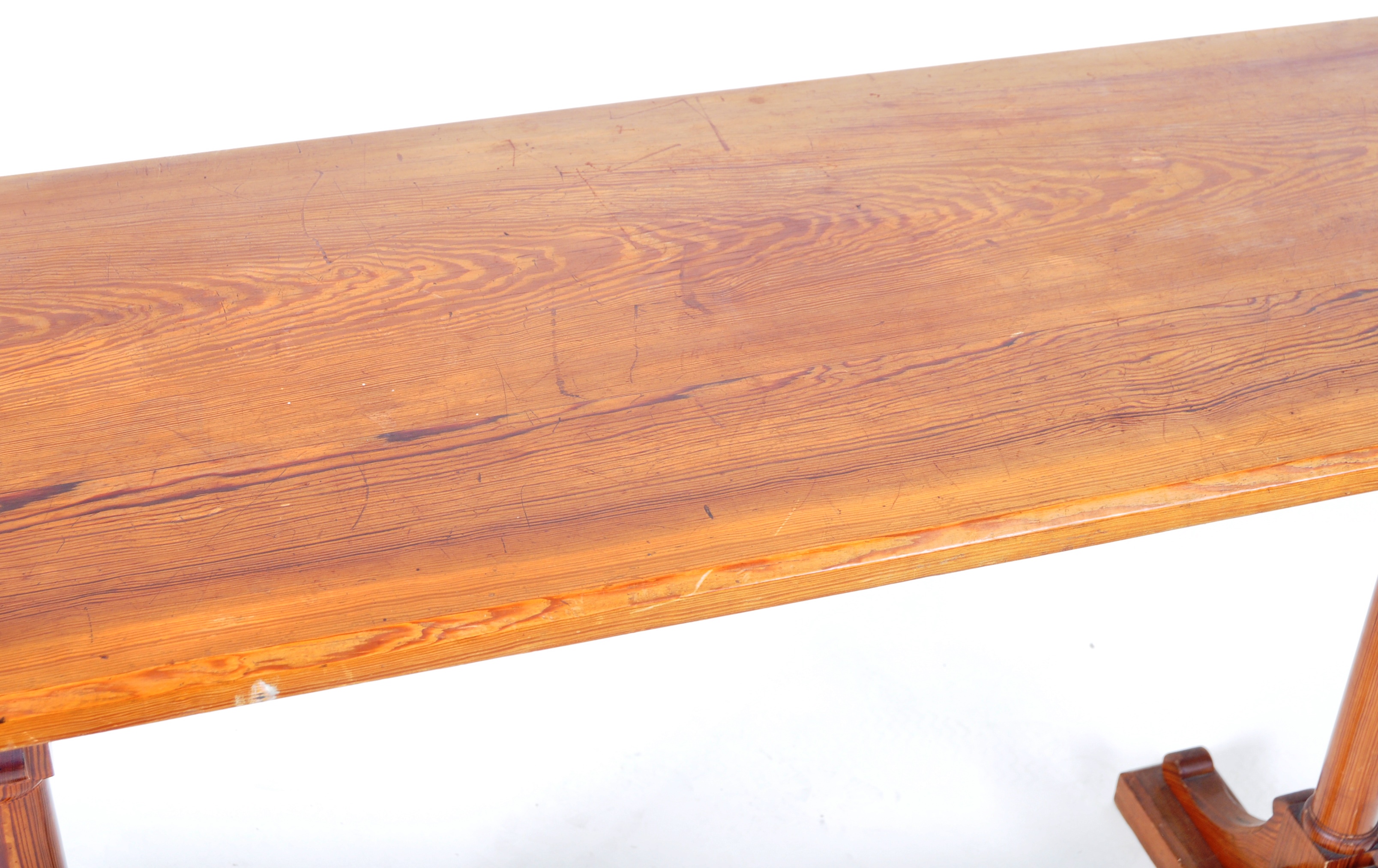 19TH CENTURY VICTORIAN PITCH PINE GOTHIC SIDE / HALL TABLE - Image 3 of 6