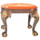 19TH CENTURY CARVED BALL AND CLAW FEET FOOTSTOOL