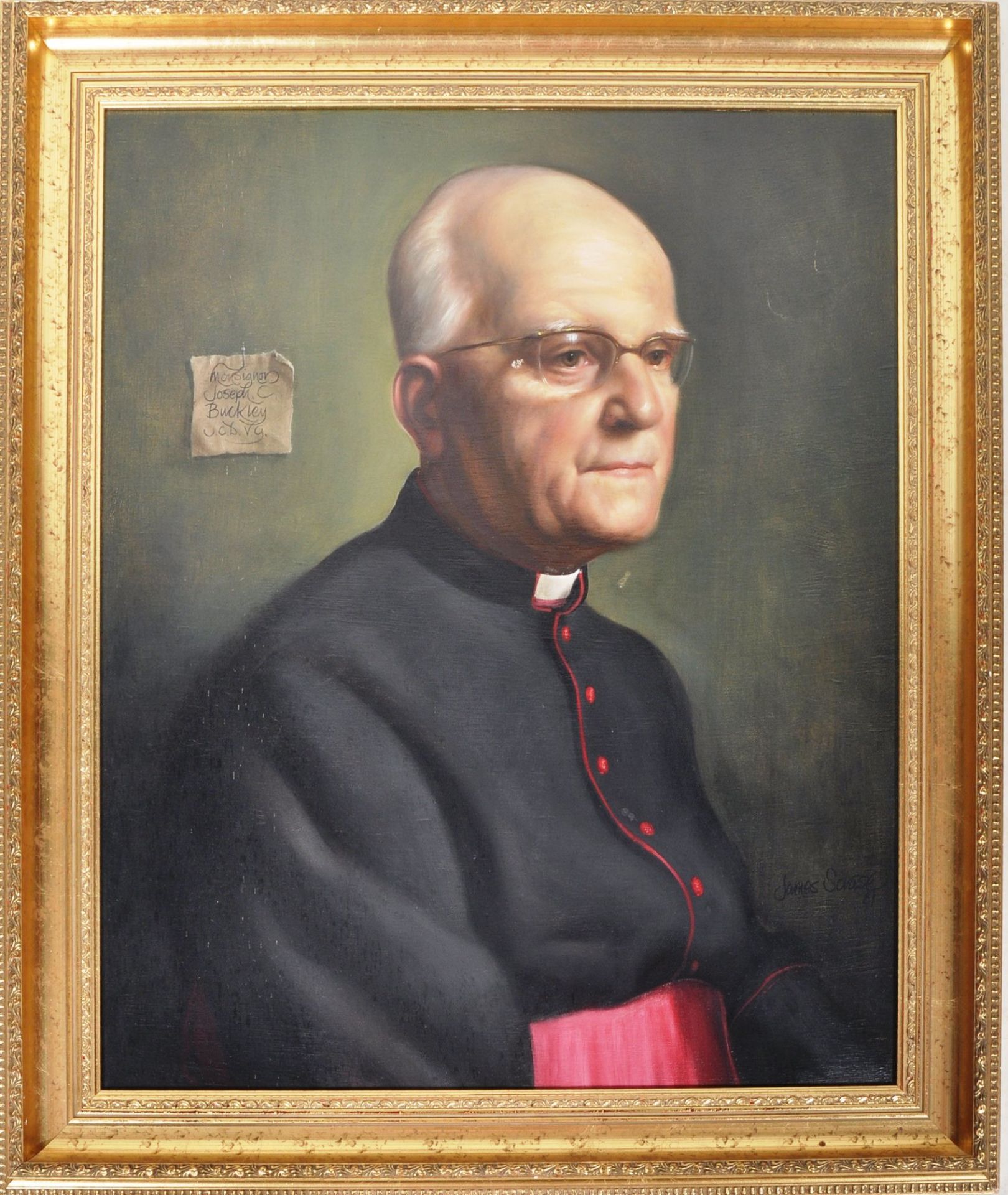 OIL ON CANVAS PORTRAIT PAINTING OF MONSIGNOR JOSEPH C. BUCKLEY