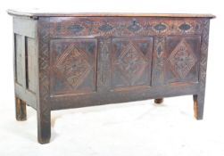 17TH CENTURY ENGLISH NORTH COUNTRY OAK COFFER MULE CHEST