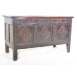 17TH CENTURY ENGLISH NORTH COUNTRY OAK COFFER MULE CHEST