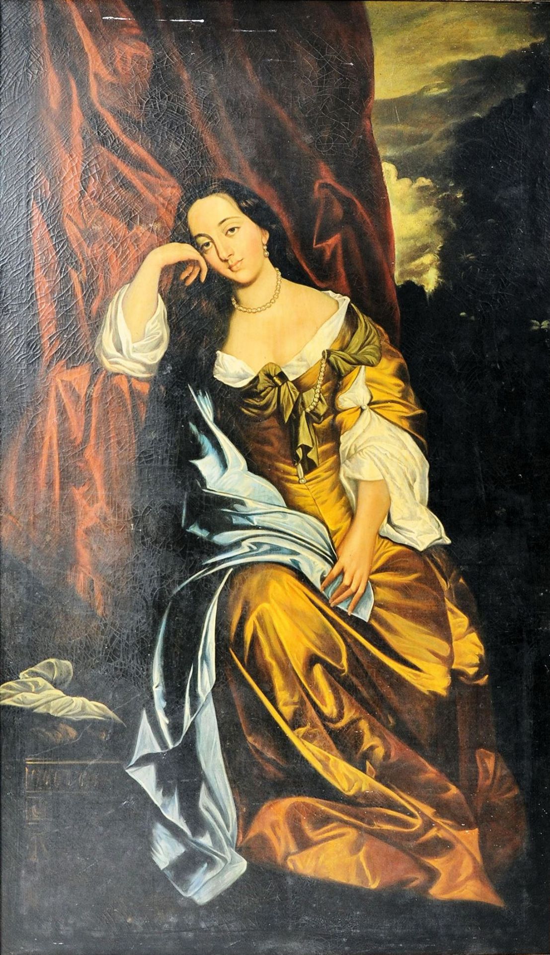 AFTER PETER LELY - OIL PORTRAIT OF BARBARA VILLIERS AS MARY MAGDALENE - Image 2 of 12