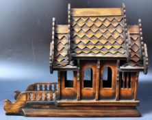 20TH CENTURY CHINESE TEAK WOOD SPIRIT HOUSE MODEL PAGODA