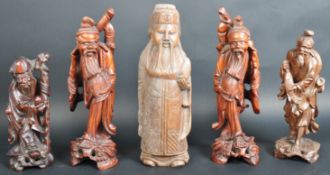 COLLECTION CHINESE HARDWOOD IMMORTALS FIGURES