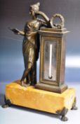 19TH CENTURY BRONZE & SIENNA MARBLE THERMOMETER