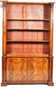 LARGE 19TH BIEDERMEIER MAHOGANY LIBRARY BOOKCASE