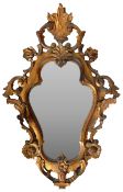 19TH CENTURY ITALIAN FLORENTINE GILT GESSO CARVED WALL MIRROR