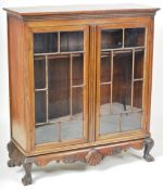 IRISH CARVED MAHOGANY DISPLAY CABINET VITRINE