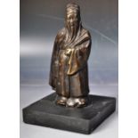 19TH CENTURY CHINESE BRONZE FIGURINE OF AN ELDER