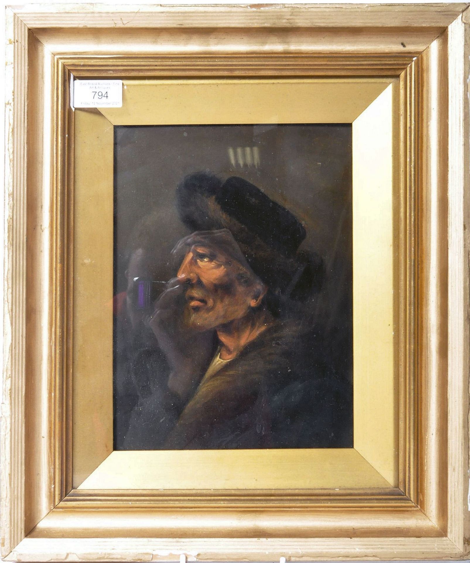 19TH CENTURY OIL ON BOARD PORTRAIT PAINTING OF AN ELDERLY GENTLEMAN