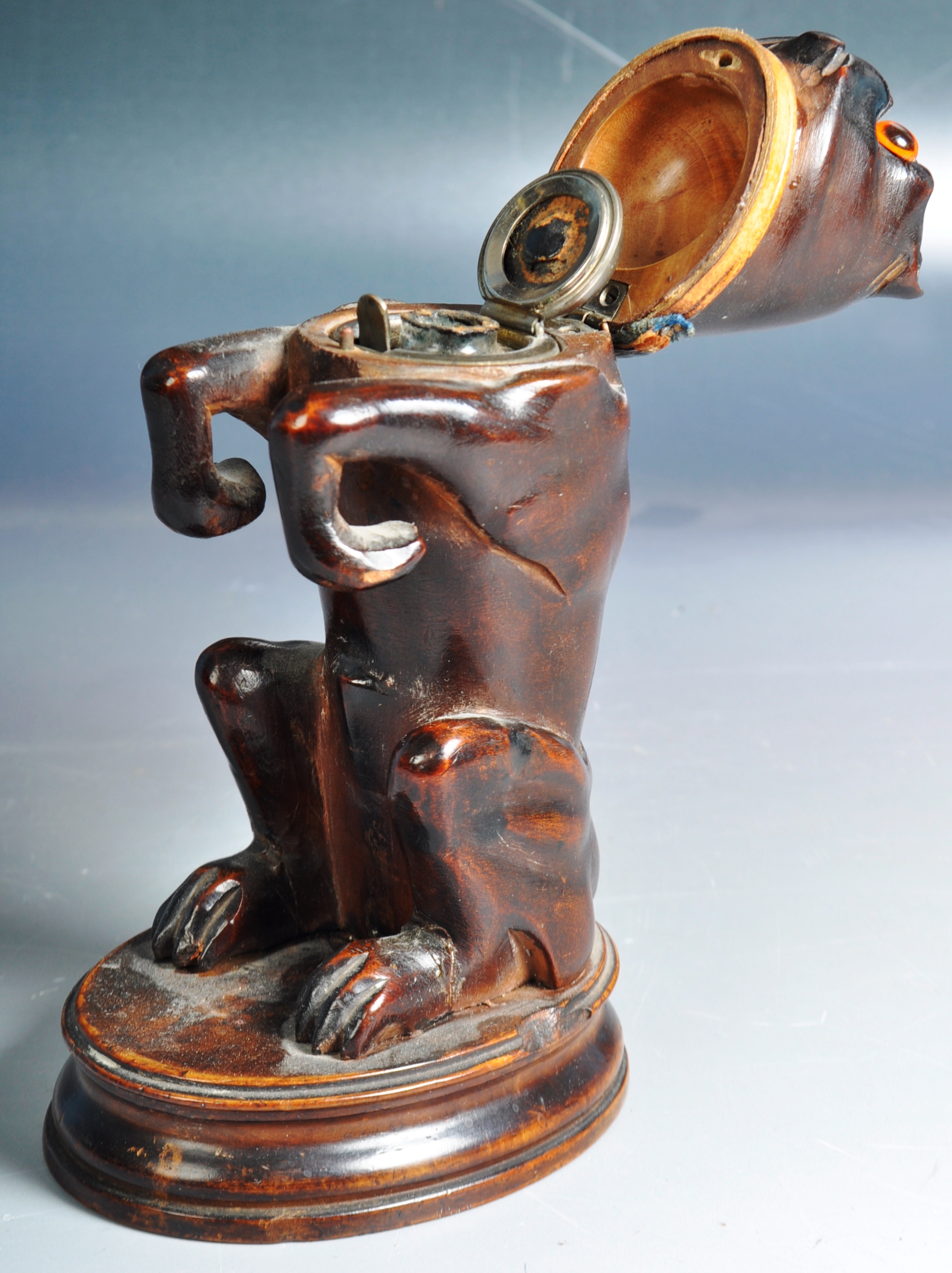 19TH CENTURY VICTORIAN NOVELTY PUG INKWELL - Image 4 of 10