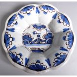 17TH CENTURY DUTCH DELFT BLUE AND WHITE PLATE