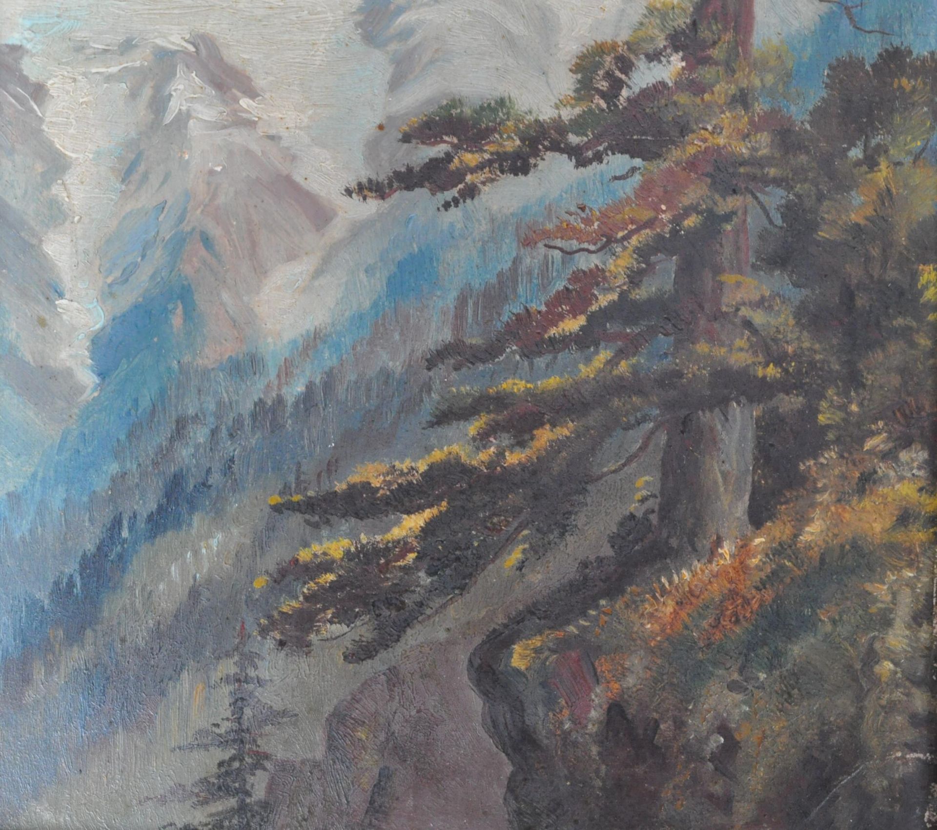 PAIR OF 19TH CENTURY SWISS ALPINE OIL PAINTINGS - Image 5 of 8