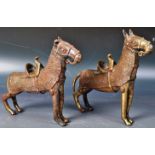 PAIR OF 19TH CENTURY PERSIAN BRASS HORSE FIGURINES