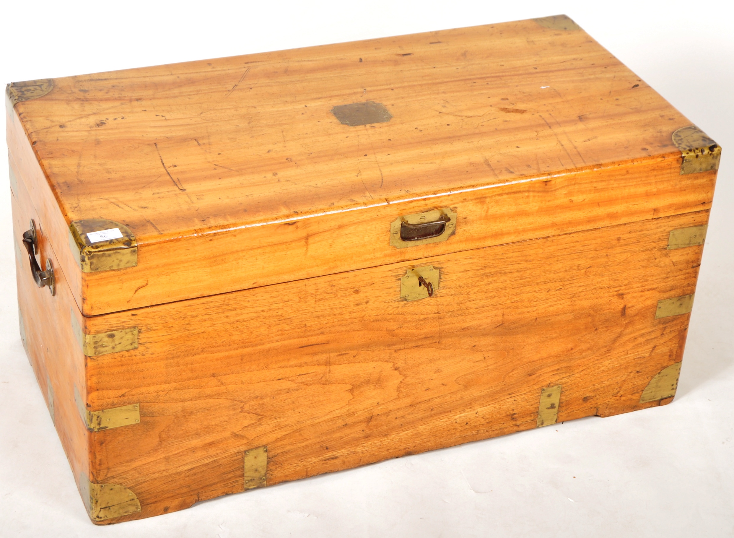 19TH CENTURY CAMPHOR WOOD BRASS BOUND STEAMER TRUNK - Image 2 of 6